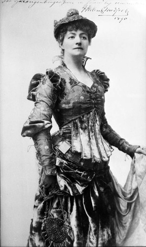 Photograph of a signed 1890 portrait of Madame Helena Modjeska (1840-1909), circa 1950
