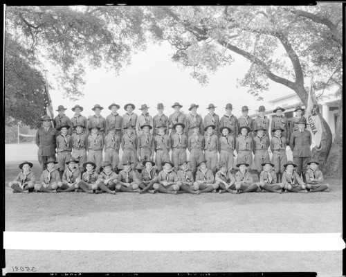 Boy Scout troop, Polytechnic Elementary School, 1030 East California, Pasadena. May 24, 1934