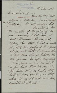 Joseph Kirkland, letter, 1888-05-16, to Hamlin Garland