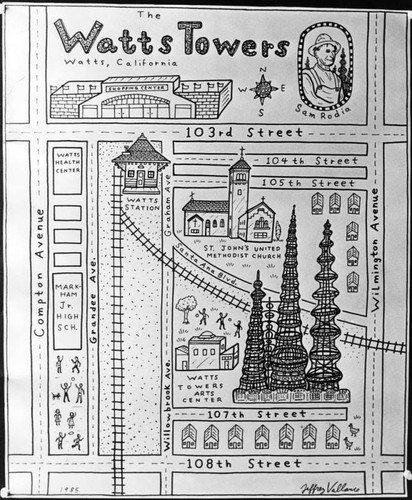 Watts landmarks, a drawing