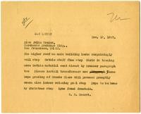 Letter from William Randolph Hearst to Julia Morgan, November 17, 1927