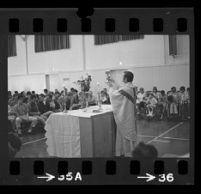 Reverend Patrick Joseph performing a Catholic mass, Pacific State Hospital, Pomona, 1974