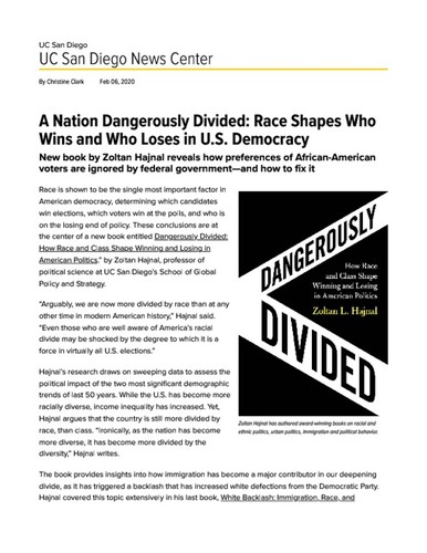 A Nation Dangerously Divided: Race Shapes Who Wins and Who Loses in U.S. Democracy