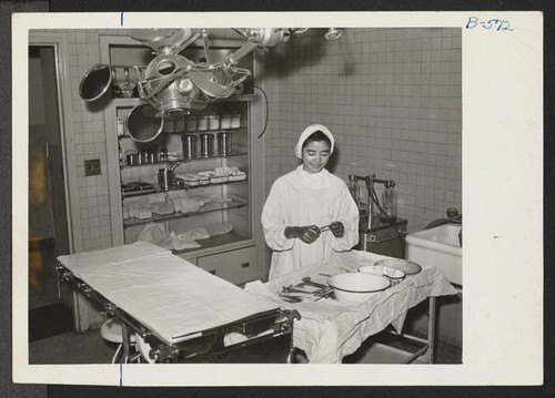 Miss Helen Shoji, a registered nurse, employed at the Children's Hospital of Michigan, in Detroit. She came here from the