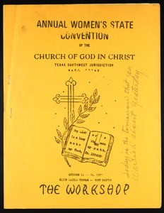 Annual Women's state convention program, Texas Southwest, COGIC, Waco, 1977