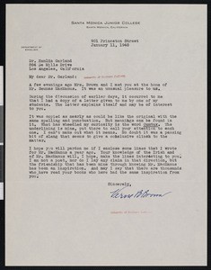 Verne B. Brown, letter, 1940-01-11, to Hamlin Garland