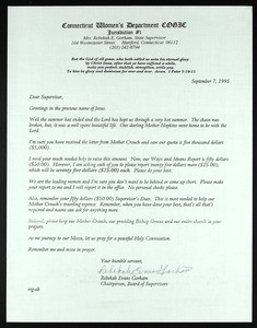 Gorham, letter, 1995, to "supervisor"