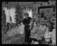 Harriet A. McCabe and her doll collection, Pasadena, 1935