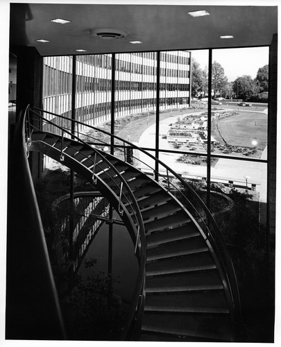View of the 1958-2005 San Jose City Hall Building's Staircase and Exterior