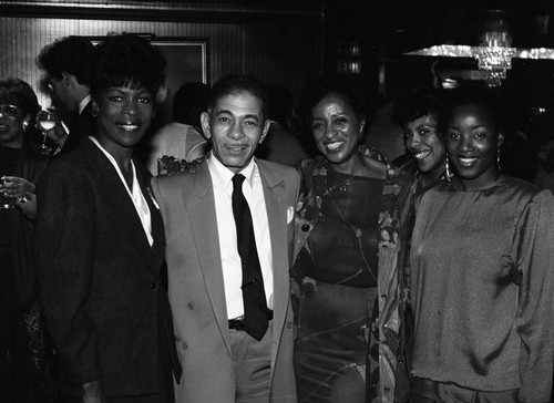 Adolph Caesar, Marla Gibbs, Roxie Roker, and Berlinda Tolbert at an awards event, Los Angeles, 1985
