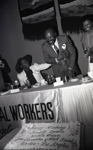Association of Black Social Workers celebrating Willie Brown's birthday, Los Angeles, 1982