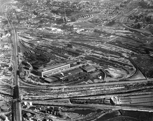 Railroad yard at Los Angeles River