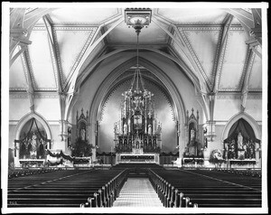 Interior of St. Vincent's Catholic Church, ca.1898