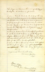 An ordinance setting the City Marshall's compensation for tax collection, 1872