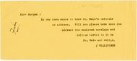 Card from Joseph Willicombe to Julia Morgan, April 11, 1925