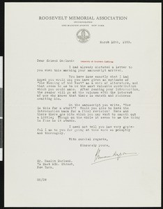 Hermann Hagedorn, letter, 1923-03-16, to Hamlin Garland