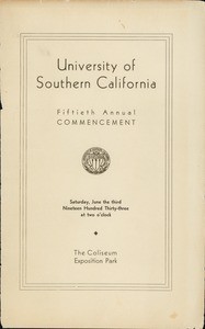 Commencement program, USC (50th: 1933: Coliseum)