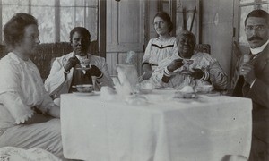 Prince Ishu Kwandu, Mokwae Matauka and Rachel Dogimont on a visit at Mr and Madam Brummer's