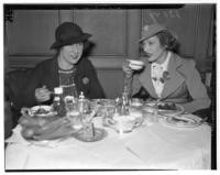 Helen Menken and Judith Anderson at Mark Hopkins Hotel