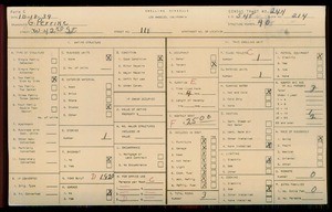 WPA household census for 111 W 42 PL, Los Angeles County