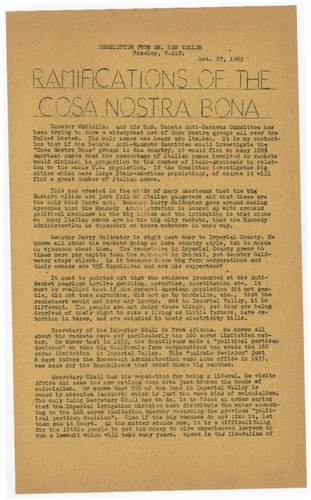 Ramifications of the Cosa Nostra Bona