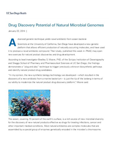 Drug Discovery Potential of Natural Microbial Genomes