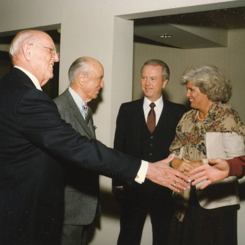 L to R: President White, George Page, Dean Ron Phillips, Unknown (Color)