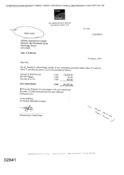 [Letter from Banque Banorable to JD Brown regarding receipt presented under letter of credit]