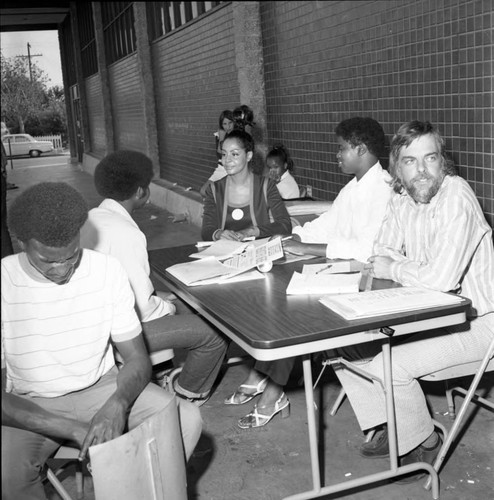 A. Phillip Randolph Institute deputy registrars registering voters, Los Angeles, 1973