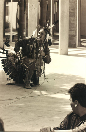 Frankie Flores performing a traditional Chumash dance, early 1990s