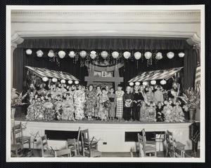 A group portrait of a children's play on a stage, Los Angeles, circa 1920