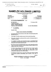 [Letter from Charles Hadkinson to Mark Rolfe regarding letter of credit for USD 52 million]