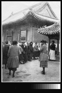 Yenching University class trip to visit palace grounds, Beijing, China, ca.1920-1930