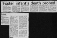Foster infant's death probed
