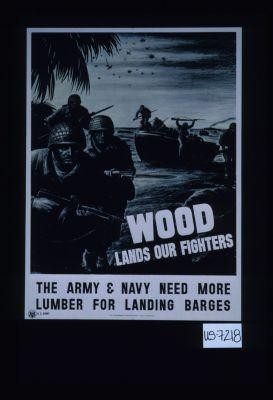 Wood lands our fighters. The Army & Navy need more lumber for landing barges