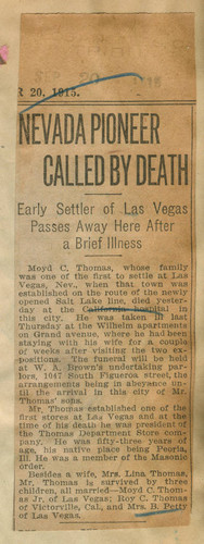 Nevada pioneer called by death