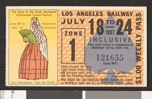 Los Angeles Railway weekly pass, 1937-07-18