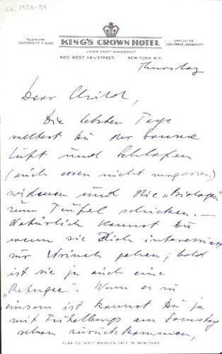 Szilard letters to Gertrud - 1938