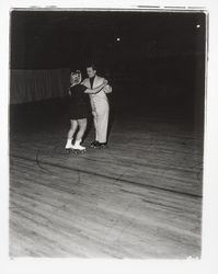 Couple skate dancing in the Skating Revue of 1957, Santa Rosa, California, April, 1957