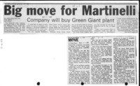 Big move for Martinelli: Company will buy Green Giant plant
