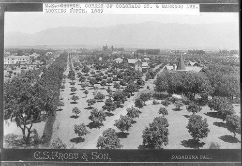 Marengo looking north from Colorado, Pasadena. 1889