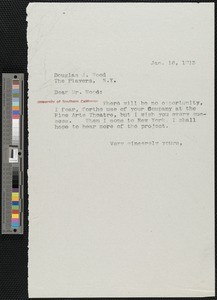 Hamlin Garland, letter, 1913-01-16, to Douglas J. Wood