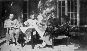 Aksel Julius Sørensen and his wife Helga Sørensen born Hoffmann-Madsen/ Miss. Anne Mette Frank