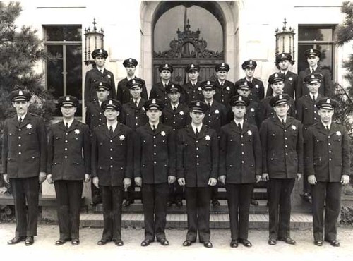 [Group photo of police officers at Golden Gate Park Police Station]