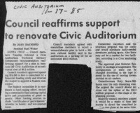 Council reaffirms support to renovate Civic Auditorium