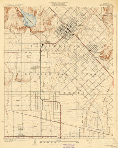 Topographical map of the Pacoima Quadrangle, 1924-1925