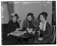 Mrs. Edward T. Brady, Aileen O'Connor and Mrs. R. Pardou Hooper at Stanford house
