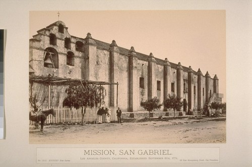 Mission, San Gabriel. Los Angeles County, California, established September 8th, 1771