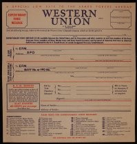 Western Union Expeditionary Force Message blank form