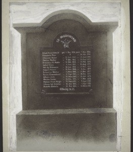 Roll of Honour, Akropong Cemetery